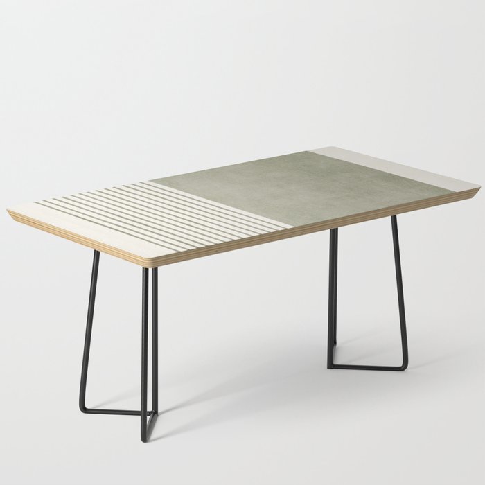 Green Lines Minimalist Modern Neutral Art Coffee Table Gallery Image 1