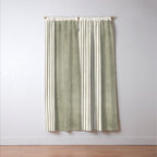 Green Lines Minimalist Modern Neutral Art Window Curtain Gallery Image 3
