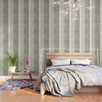 Green Lines Minimalist Modern Neutral Art Wallpaper Gallery Image 3