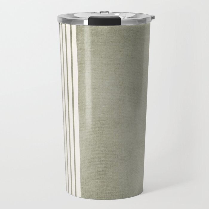 Green Lines Minimalist Modern Neutral Art Travel Mug Gallery Image 1