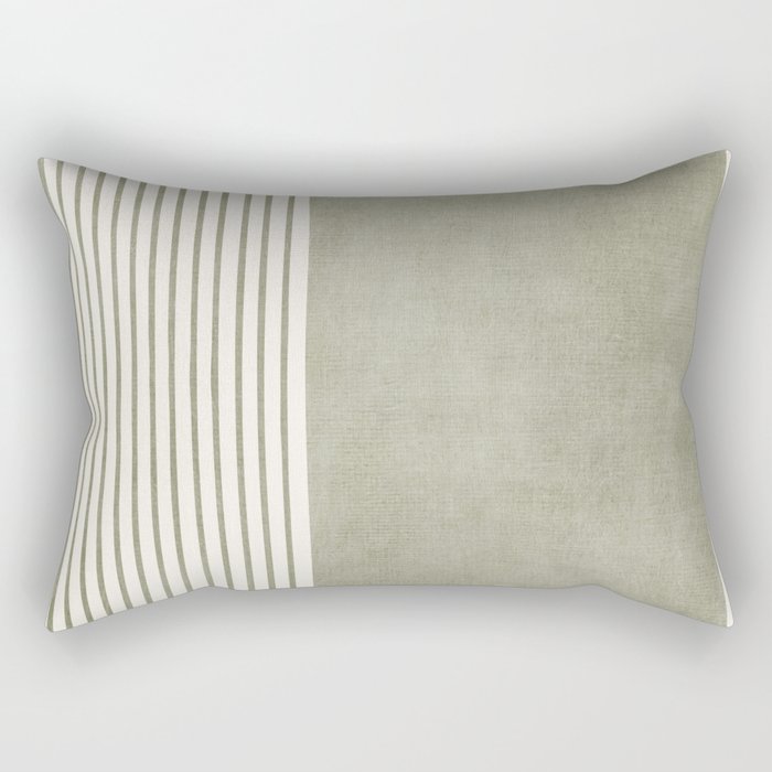 Green Lines Minimalist Modern Neutral Art Rectangular Pillow Gallery Image 2