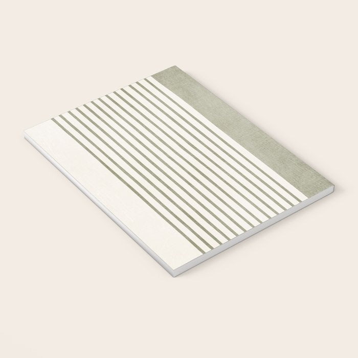 Green Lines Minimalist Modern Neutral Art Notebook Gallery Image 3