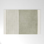 Green Lines Minimalist Modern Neutral Art Welcome Mat Gallery Image 1