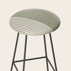 Green Lines Minimalist Modern Neutral Art Stool Gallery Image 2
