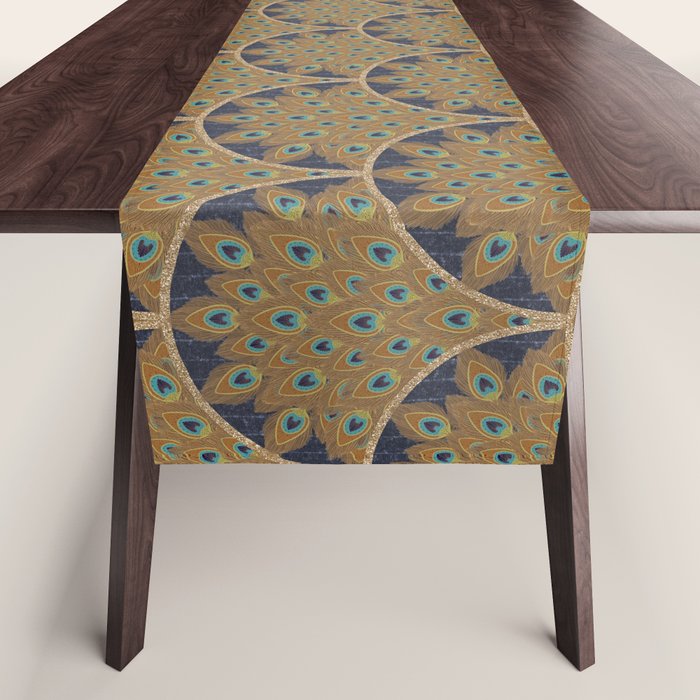 Peacock Art Deco Table Runner Gallery Image 1