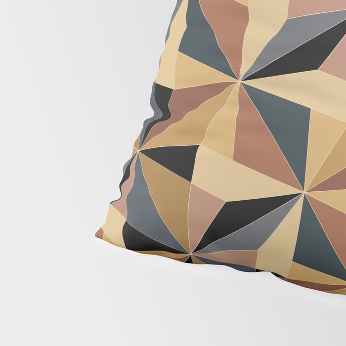 Kaleidoscope Tile Pattern I Bold Neutral Earthy Pillow Sham Gallery Image 4