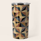Kaleidoscope Tile Pattern I Bold Neutral Earthy Travel Mug Gallery Image 1