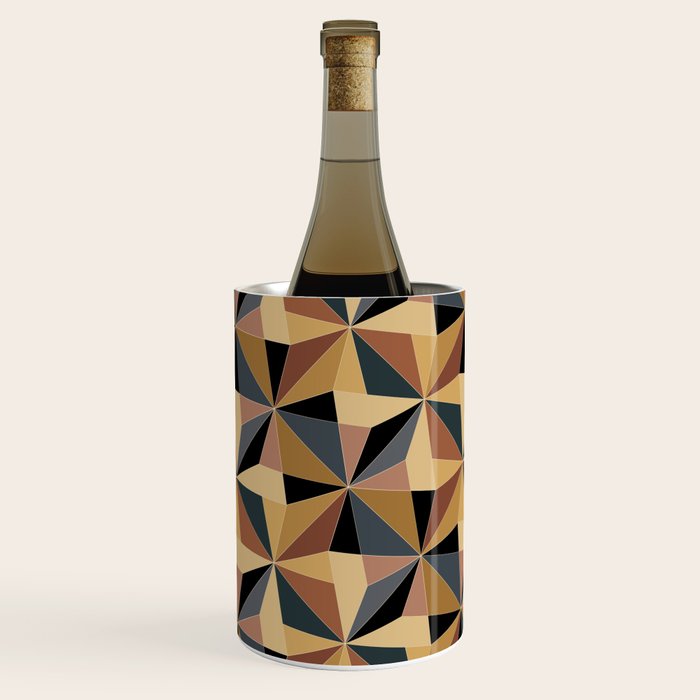 Kaleidoscope Tile Pattern I Bold Neutral Earthy Wine Chiller Gallery Image 1