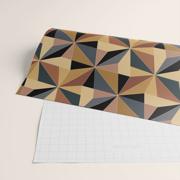 Kaleidoscope Tile Pattern I Bold Neutral Earthy Wrapping Paper Gallery Image 2