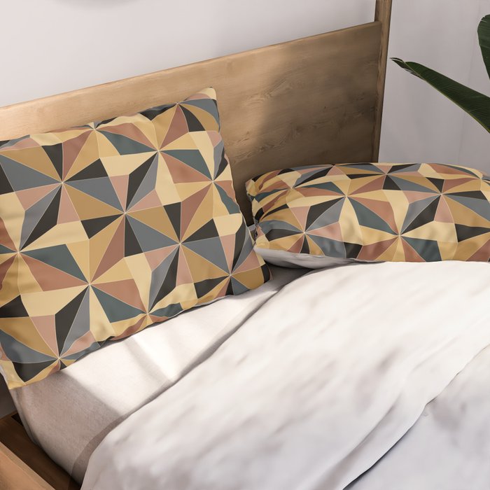 Kaleidoscope Tile Pattern I Bold Neutral Earthy Pillow Sham Gallery Image 2