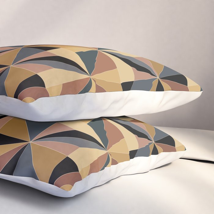 Kaleidoscope Tile Pattern I Bold Neutral Earthy Pillow Sham Gallery Image 3