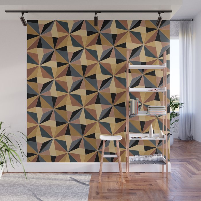 Kaleidoscope Tile Pattern I Bold Neutral Earthy Wall Mural Gallery Image 1