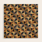 Kaleidoscope Tile Pattern I Bold Neutral Earthy Wood Wall Art Gallery Image 1