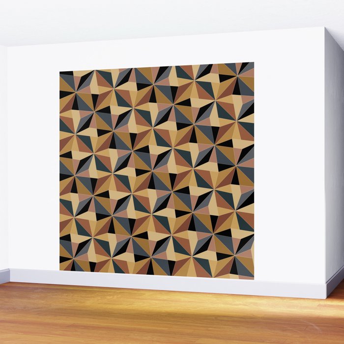 Kaleidoscope Tile Pattern I Bold Neutral Earthy Wall Mural Gallery Image 2