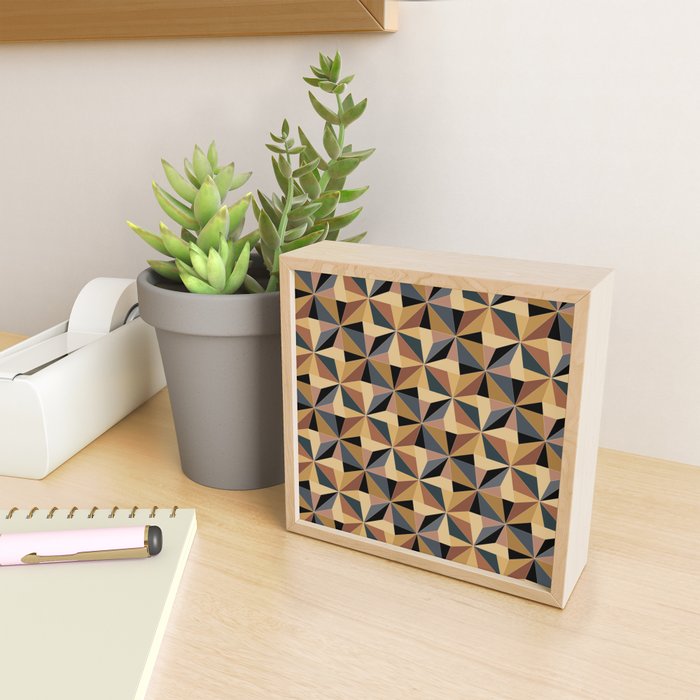 Kaleidoscope Tile Pattern I Bold Neutral Earthy Mini Art Print Gallery Image 2