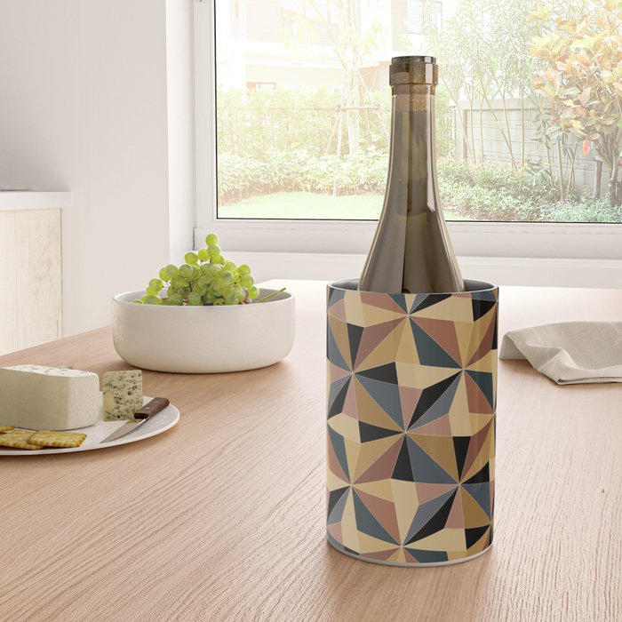 Kaleidoscope Tile Pattern I Bold Neutral Earthy Wine Chiller Gallery Image 4