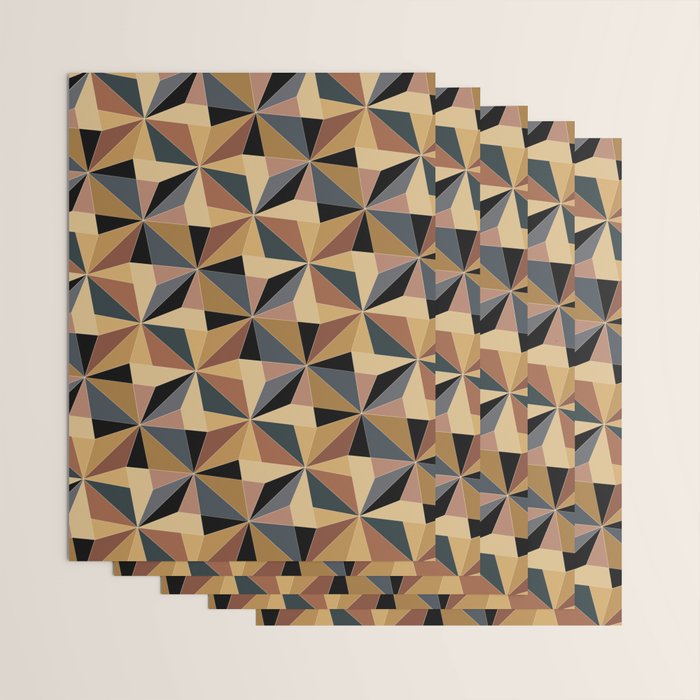 Kaleidoscope Tile Pattern I Bold Neutral Earthy Wrapping Paper Gallery Image 3