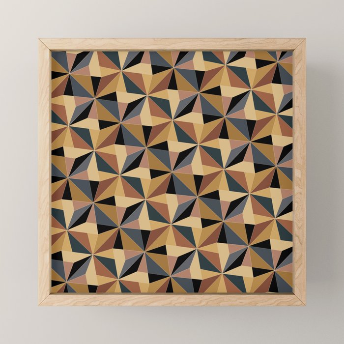 Kaleidoscope Tile Pattern I Bold Neutral Earthy Mini Art Print Gallery Image 1