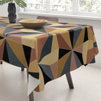 Kaleidoscope Tile Pattern I Bold Neutral Earthy Tablecloth Gallery Image 3