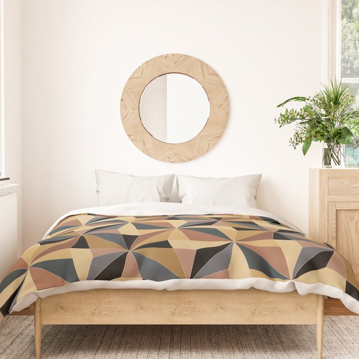 Kaleidoscope Tile Pattern I Bold Neutral Earthy Duvet Cover Gallery Image 3