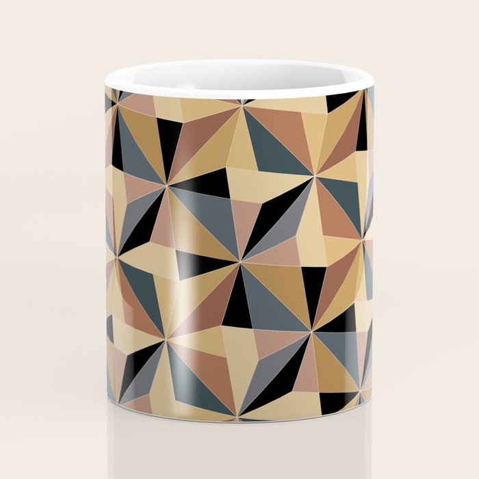 Kaleidoscope Tile Pattern I Bold Neutral Earthy Coffee Mug Gallery Image 4