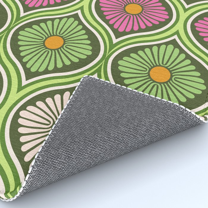 Groovy 70s Retro Mod Daisy Flowers Rug Gallery Image 4