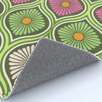Groovy 70s Retro Mod Daisy Flowers Rug Gallery Image 4