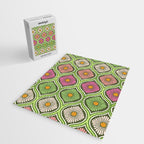 Groovy 70s Retro Mod Daisy Flowers Jigsaw Puzzle Gallery Image 2