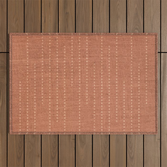 Minimalist Earthy Boho Chic Terracotta Outdoor Rug Gallery Image 1