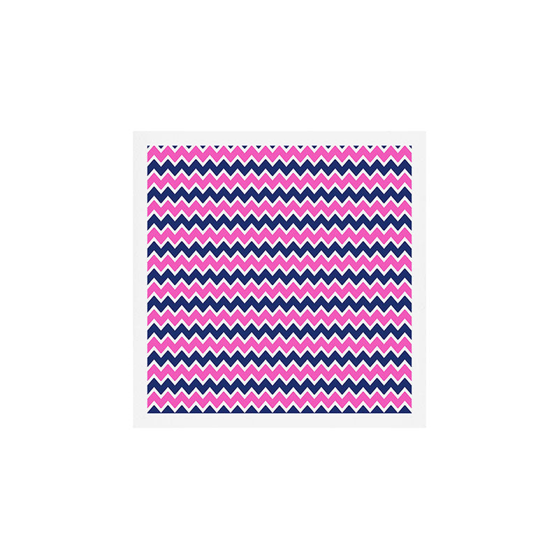 Hot Pink and Navy Blue Chevron Art Print Gallery Image 1