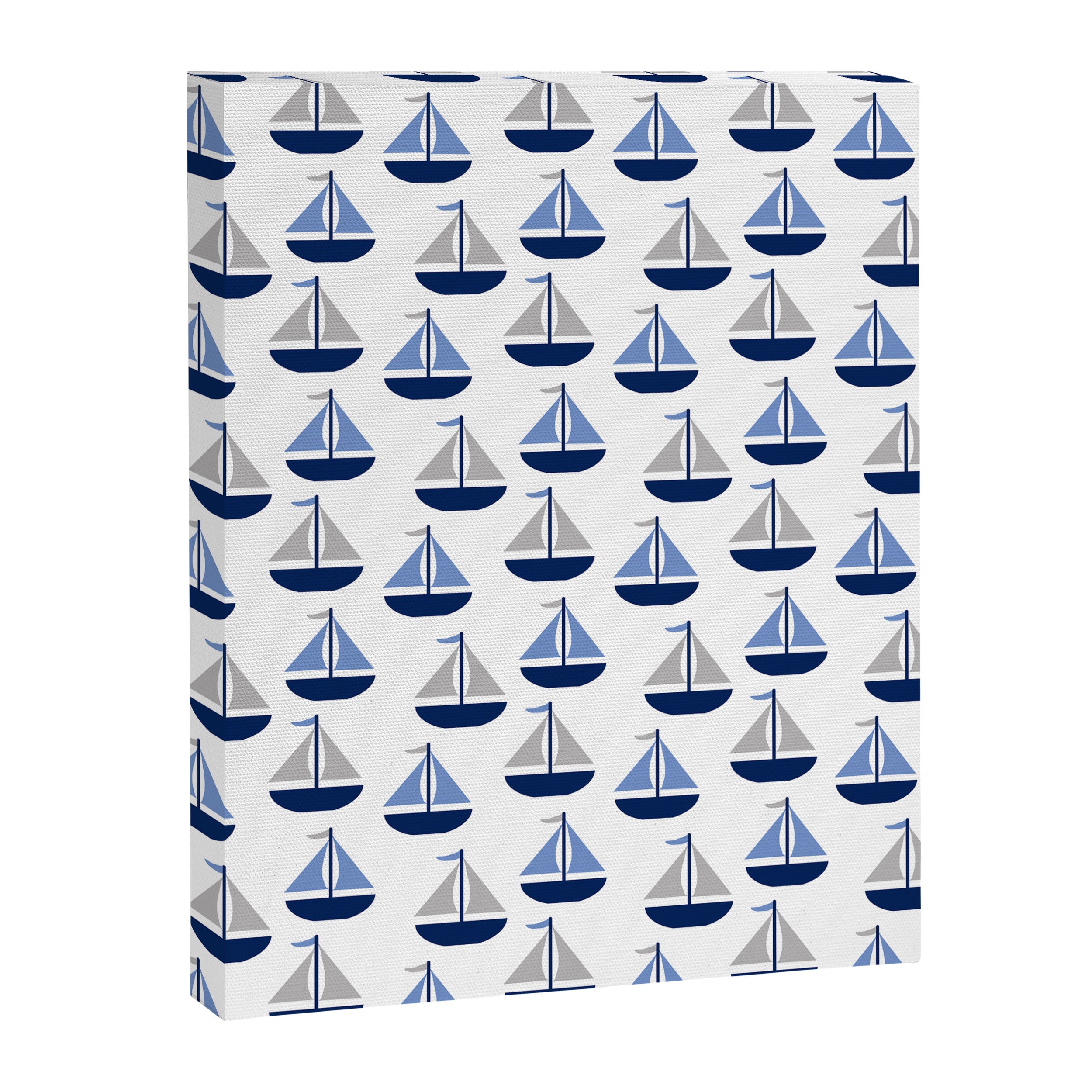 Nautical Sailboat Navy Blue Gray  Canvas Print Gallery Image 8