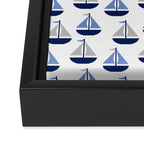 Nautical Sailboat Navy Blue Gray  Framed Canvas Print Gallery Image 3
