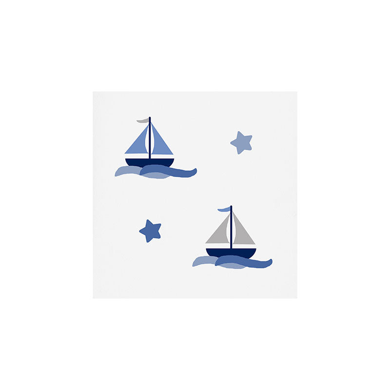 Navy Blue Nautical Sailboat Art Print Gallery Image 1