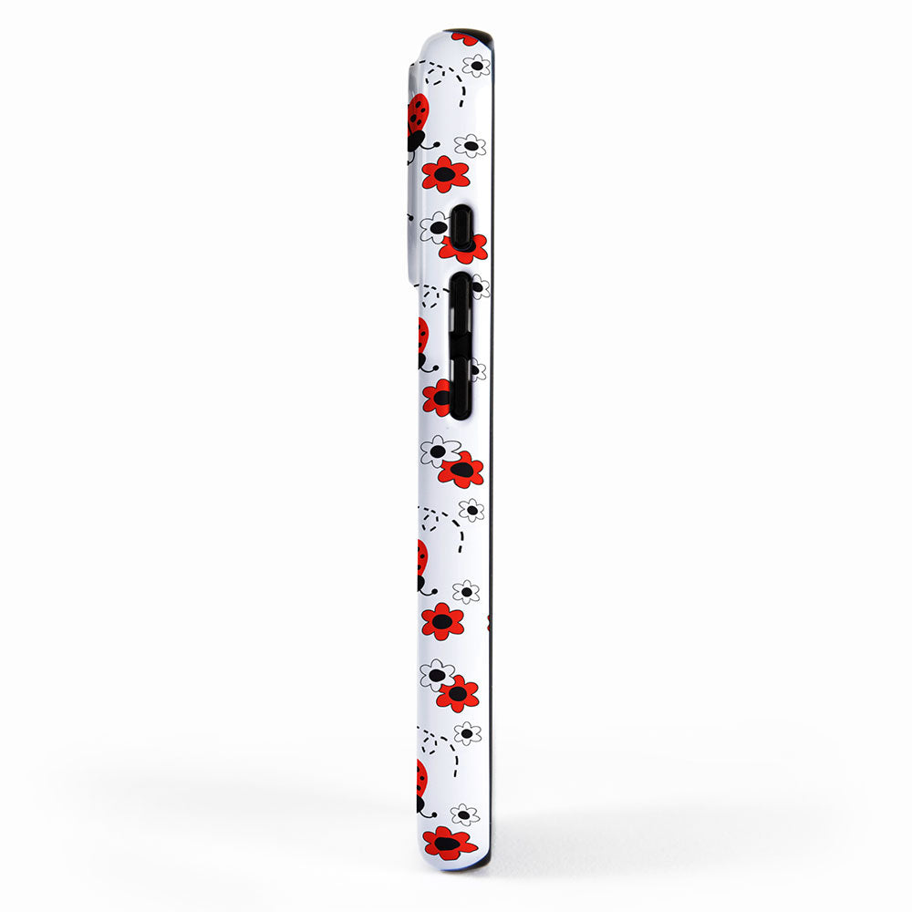 Red Ladybug Floral Pattern iPhone Case Gallery Image 2