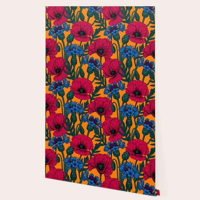 Red poppies and blue cornflowers Wallpaper Gallery Image 2