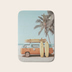 Surf Van II - Vintage Coastal Adventure Print Bath Mat Gallery Image 1