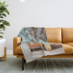 Surf Van II - Vintage Coastal Adventure Print Throw Blanket Gallery Image 1
