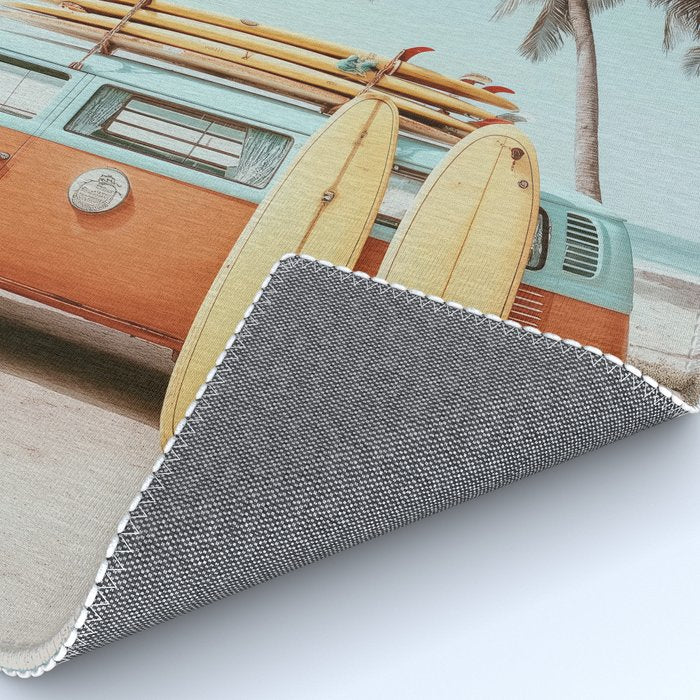Surf Van II - Vintage Coastal Adventure Print Rug Gallery Image 4