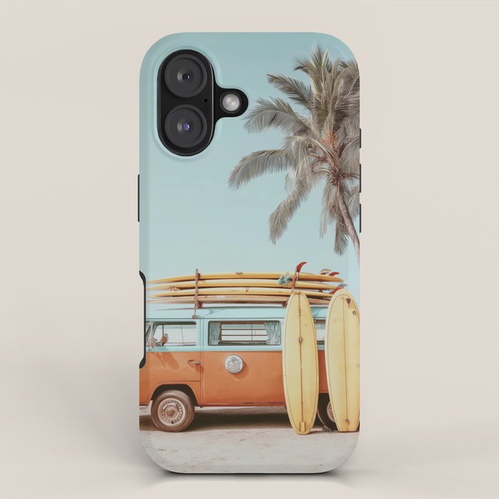 Surf Van II - Vintage Coastal Adventure Print iPhone Case Gallery Image 1