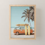 Surf Van II - Vintage Coastal Adventure Print Mini Art Print Gallery Image 1