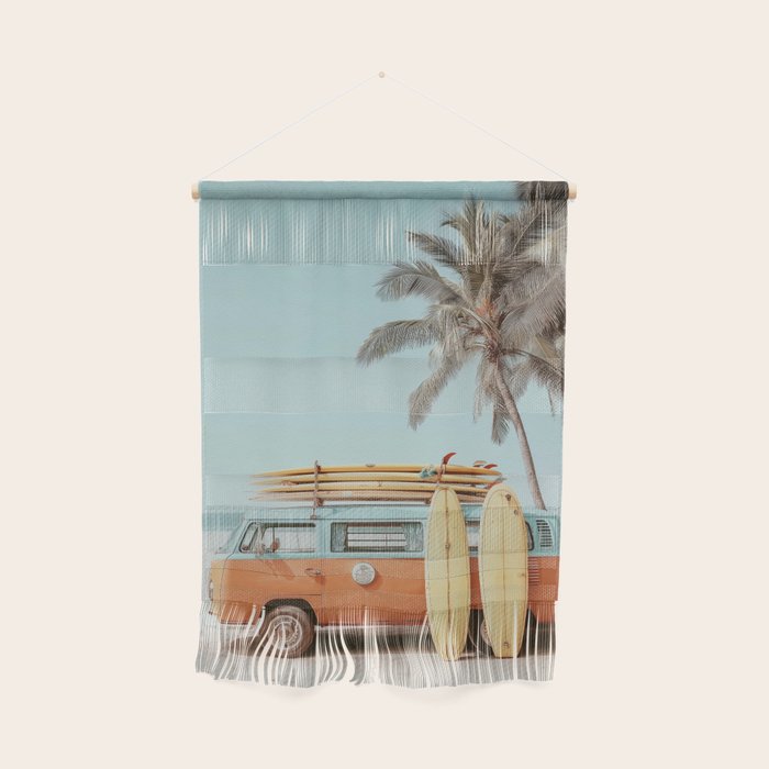 Surf Van II - Vintage Coastal Adventure Print Wall Hanging Gallery Image 1