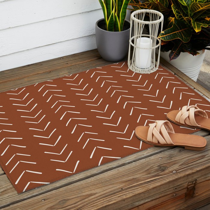 Boho Big Arrows in Rust Outdoor Rug Gallery Image 2