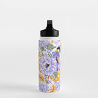 Colorful birds in garden flowers YL Water Bottle Gallery Image 3