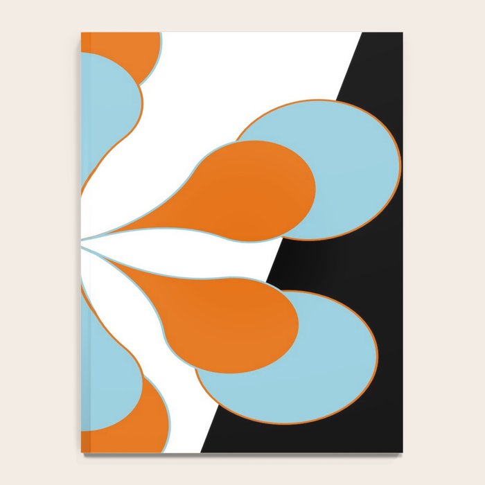 Mid-Century Modern Art 1.4 Aqua Orange Flower Notebook Gallery Image 4