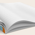 Mid-Century Modern Art 1.4 Aqua Orange Flower Notebook Gallery Image 2