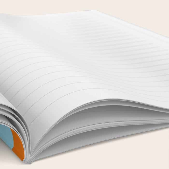 Mid-Century Modern Art 1.4 Aqua Orange Flower Notebook Gallery Image 2
