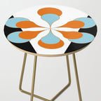 Mid-Century Modern Art 1.4 Aqua Orange Flower Side Table Gallery Image 2