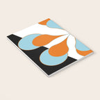 Mid-Century Modern Art 1.4 Aqua Orange Flower Notebook Gallery Image 3