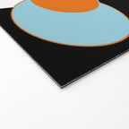 Mid-Century Modern Art 1.4 Aqua Orange Flower Welcome Mat Gallery Image 2