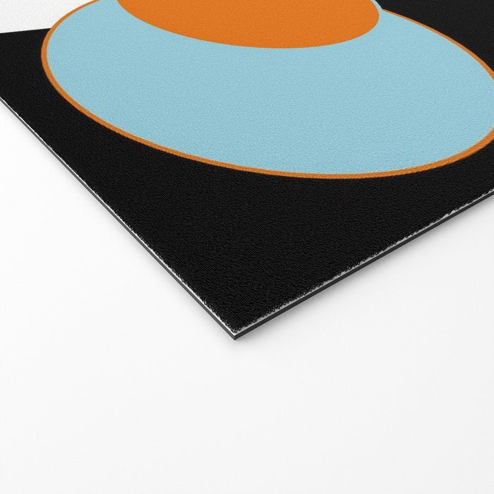 Mid-Century Modern Art 1.4 Aqua Orange Flower Welcome Mat Gallery Image 2